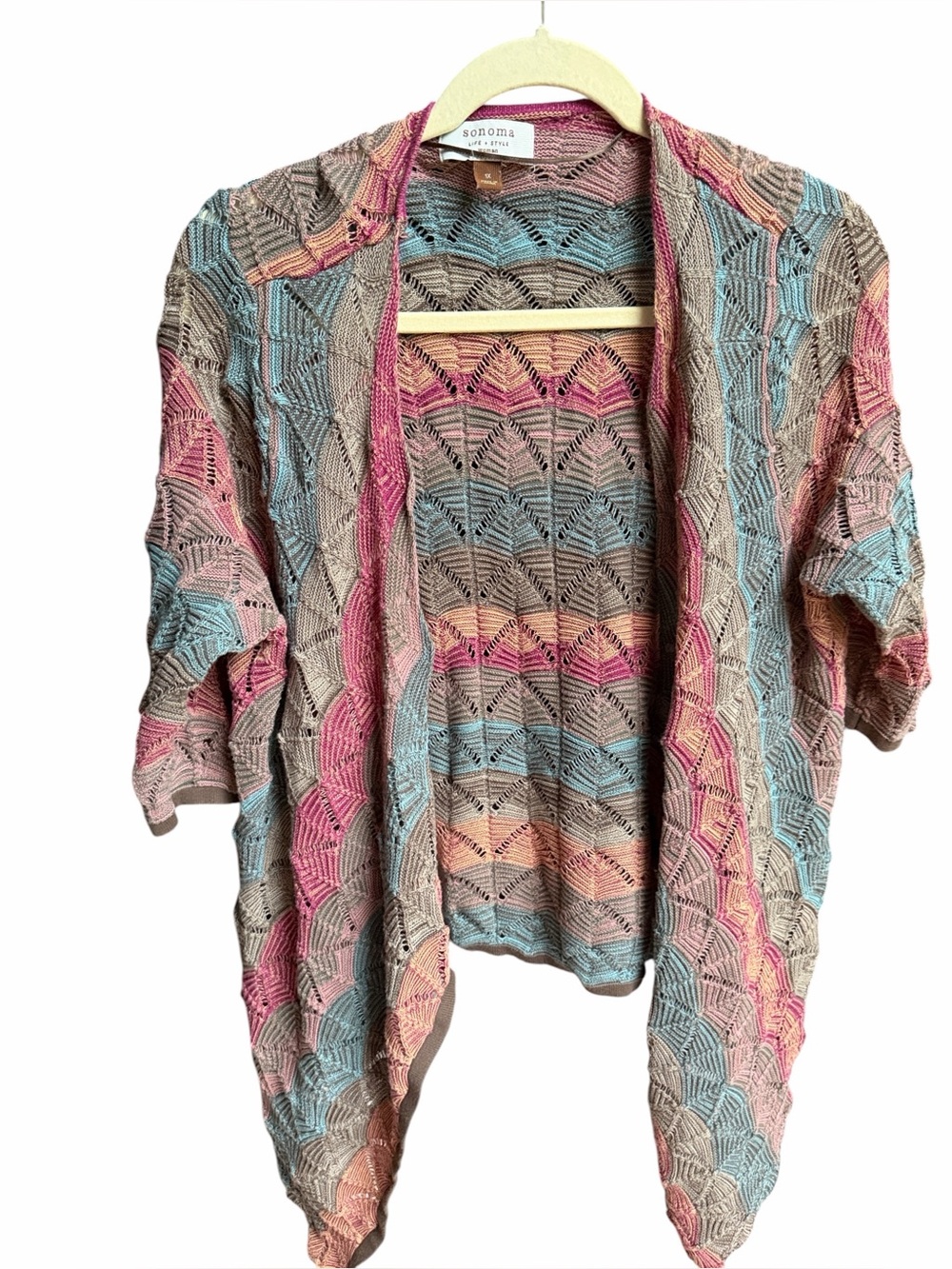 Sonoma Women’s colorful cardigan 1X